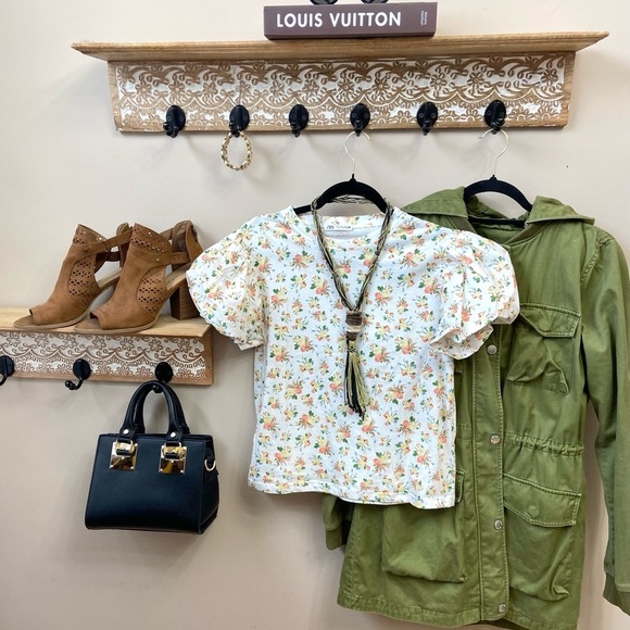 🆕La Provence Zara boho puff sleeve cotton blouse S - Picture 5 of 9